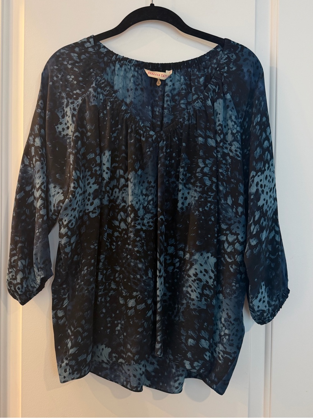 Rebecca Taylor Blue Patterned Silk Top